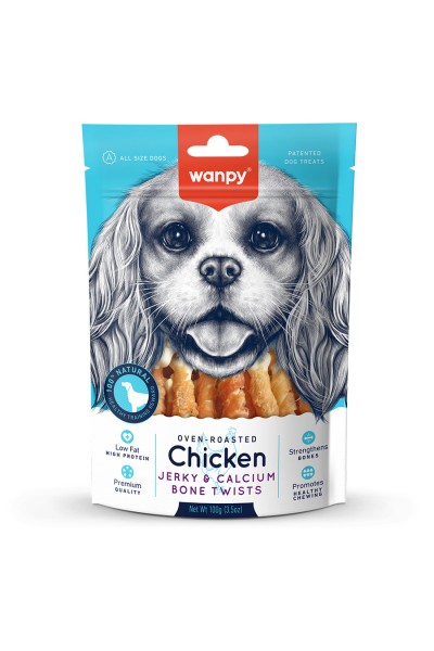 Wanpy Kalsiyumlu Gerçek Tavuk Sargı Köpek Ödülü 100 gr