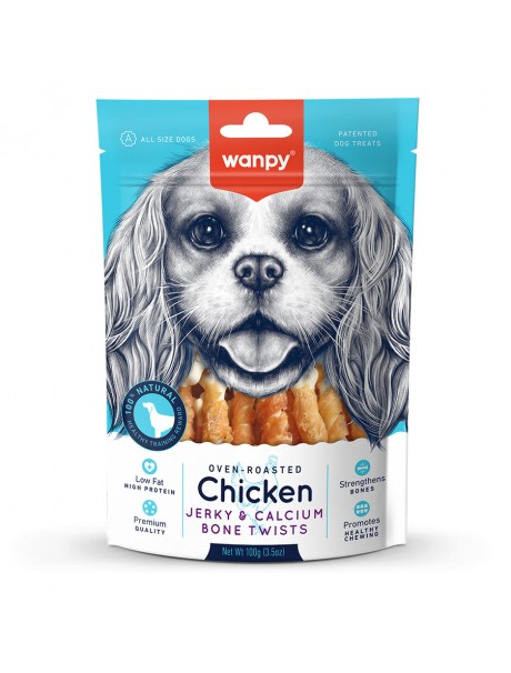 Wanpy Kalsiyumlu Gerçek Tavuk Sargı Köpek Ödülü 100 gr